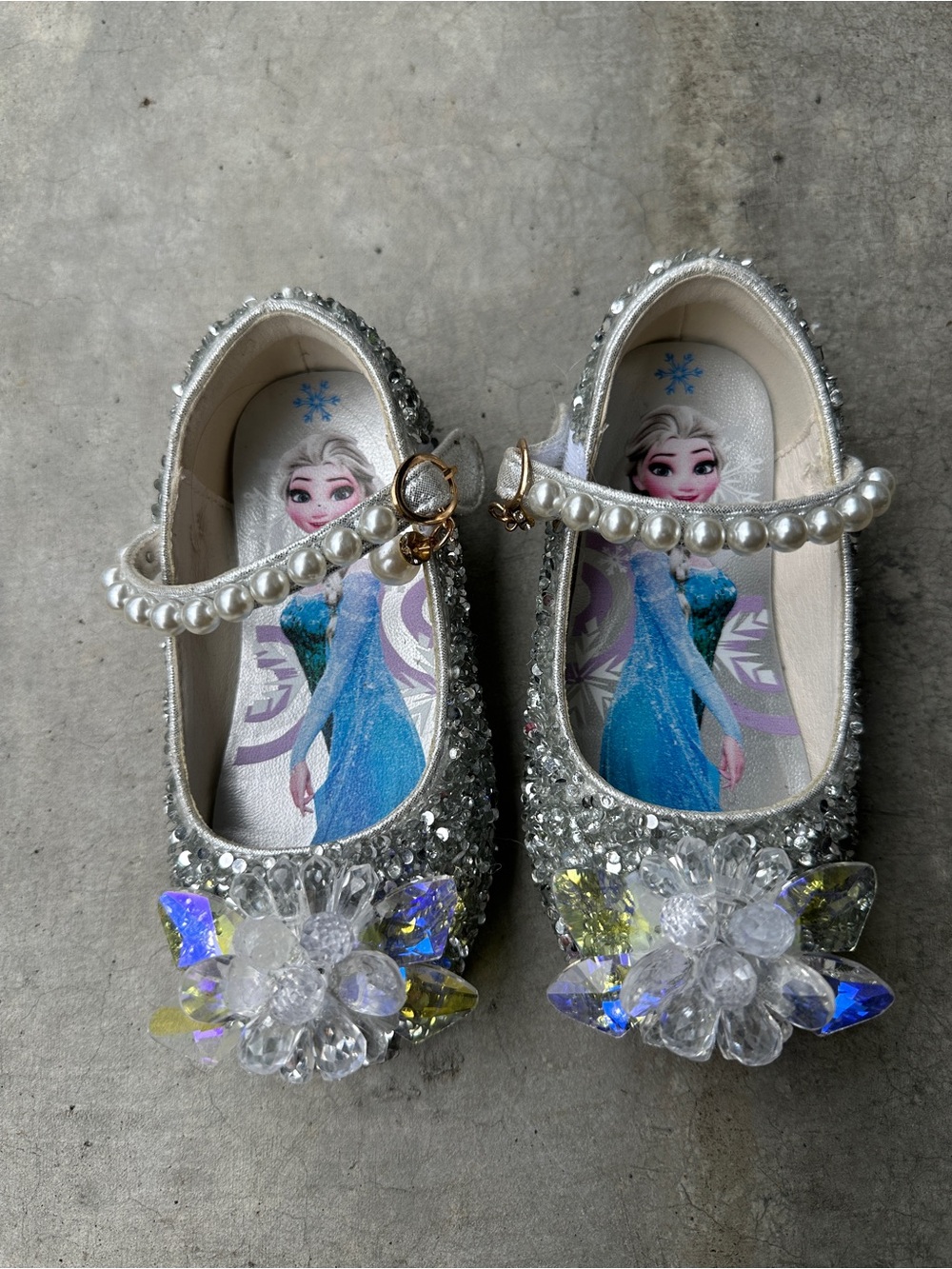 Disney inspired Frozen Elsa crystal sparkly shoes Girls Size EU 25